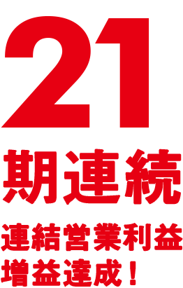 連続連結営業利益増益達成！